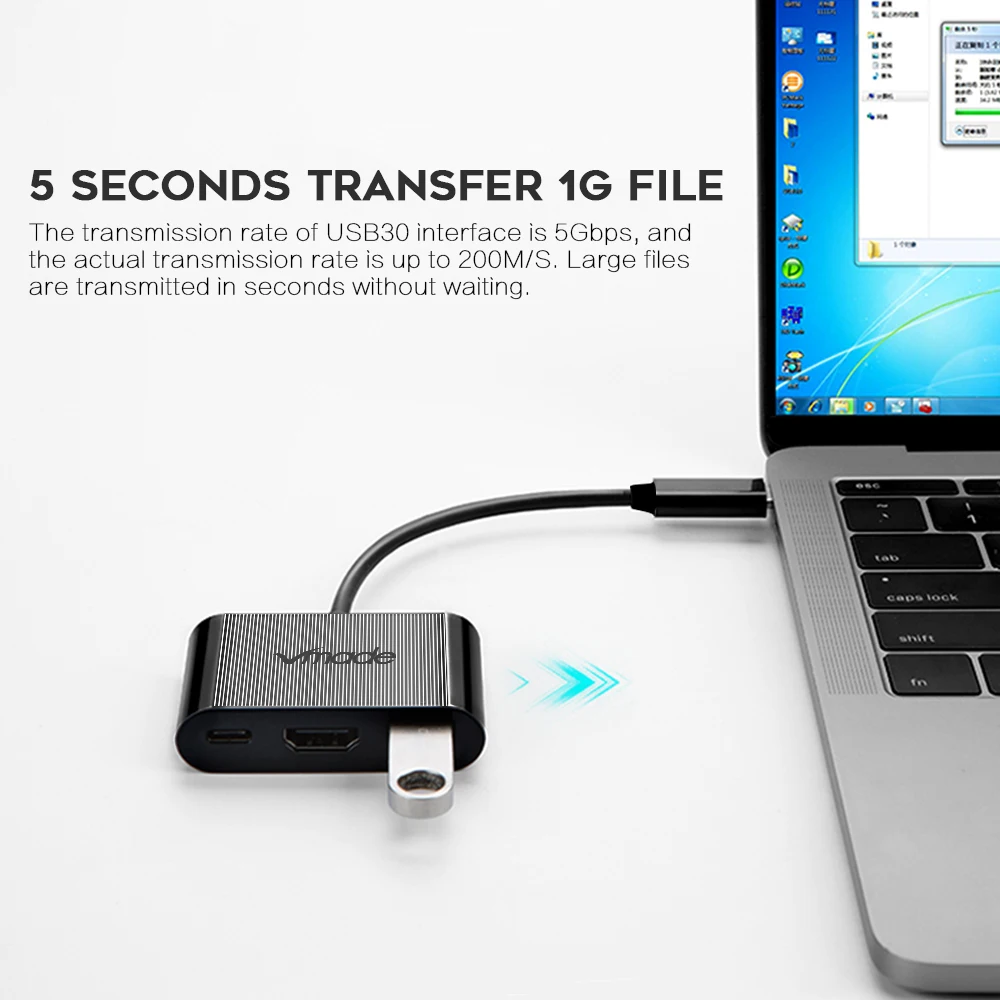 Vmade 3-в-1 USB-type C концентратор к HDMI адаптер USB-C концентратор док-станция с Тип-C Мощность доставки для MacBook Pro/Air