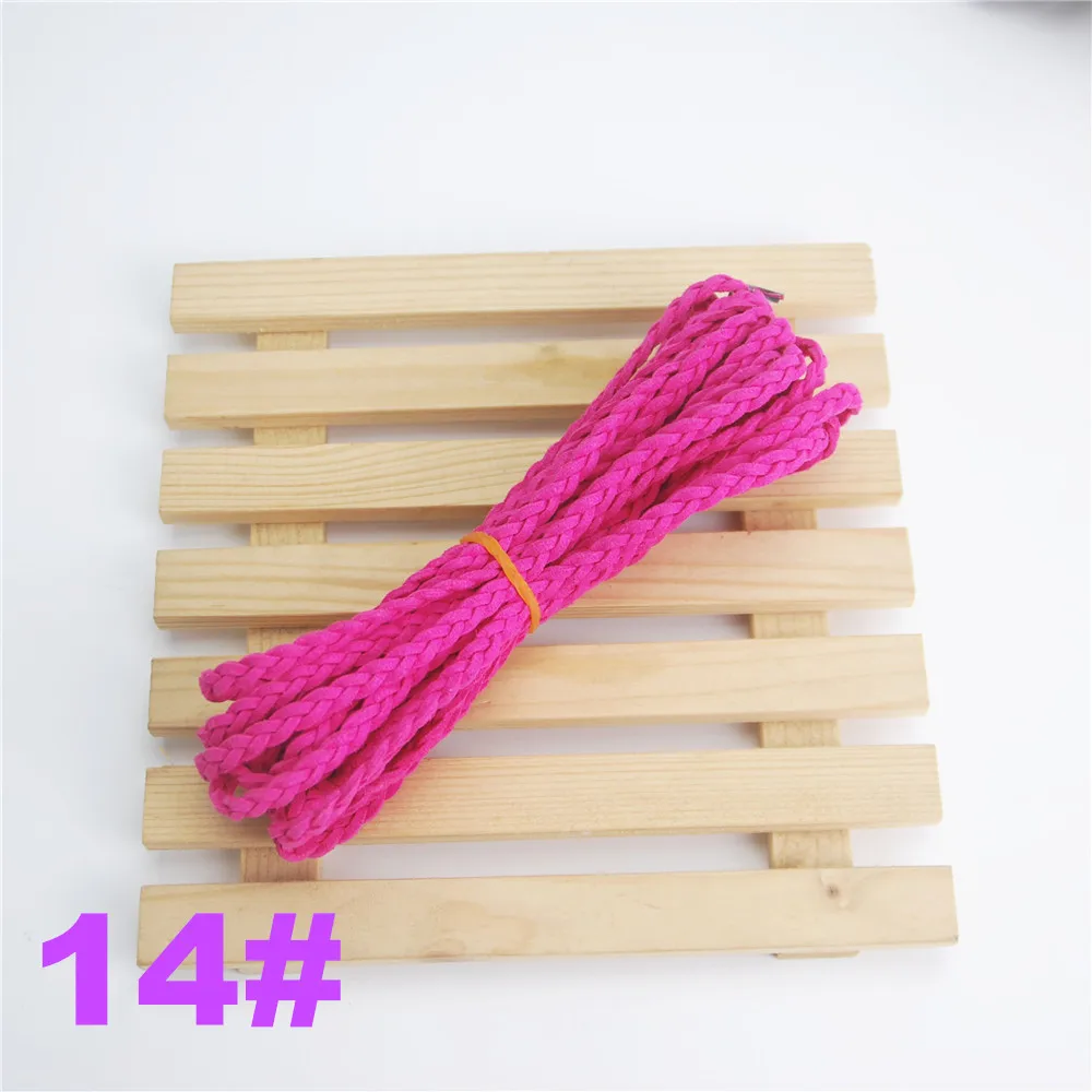 14 Top Multi 5mm Flat Faux Suede Leather Cords Braided DIY Bracelet Rope String 5meters/pcs DIY Cords Accessories ds234-b - Цвет: 14
