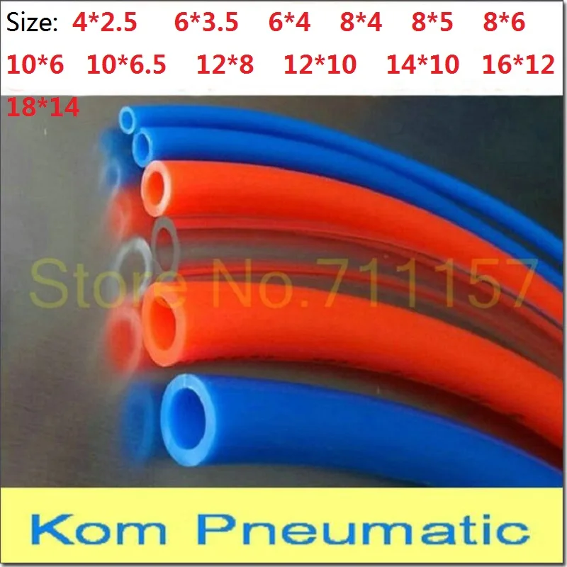 10M/20M/50M/100M Luchtslang Pneumatische Buis Pijp Pu Slangen 4mm 6mm 8mm 10mm 12mm Voor Compressor Polyurethaan Buizen (Color : Orange 20m, Size : 4x2.5mm