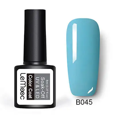 LEMOOC 8 пилка для ногтей гель 229 чистые цвета замочить Полупостоянный УФ лак для ногтей, маникюр DIY лак украшение для маникюра - Цвет: B045