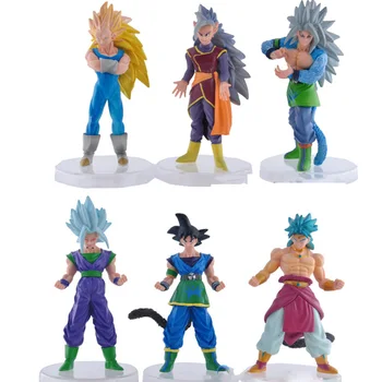 

Action 6 Pcs/set Dragon Ball GT Super Saiyan 4 Vegeta Planet Battle Brolly Gogeta Gohan Goku Bobo Trunks Dolls Toys for Children