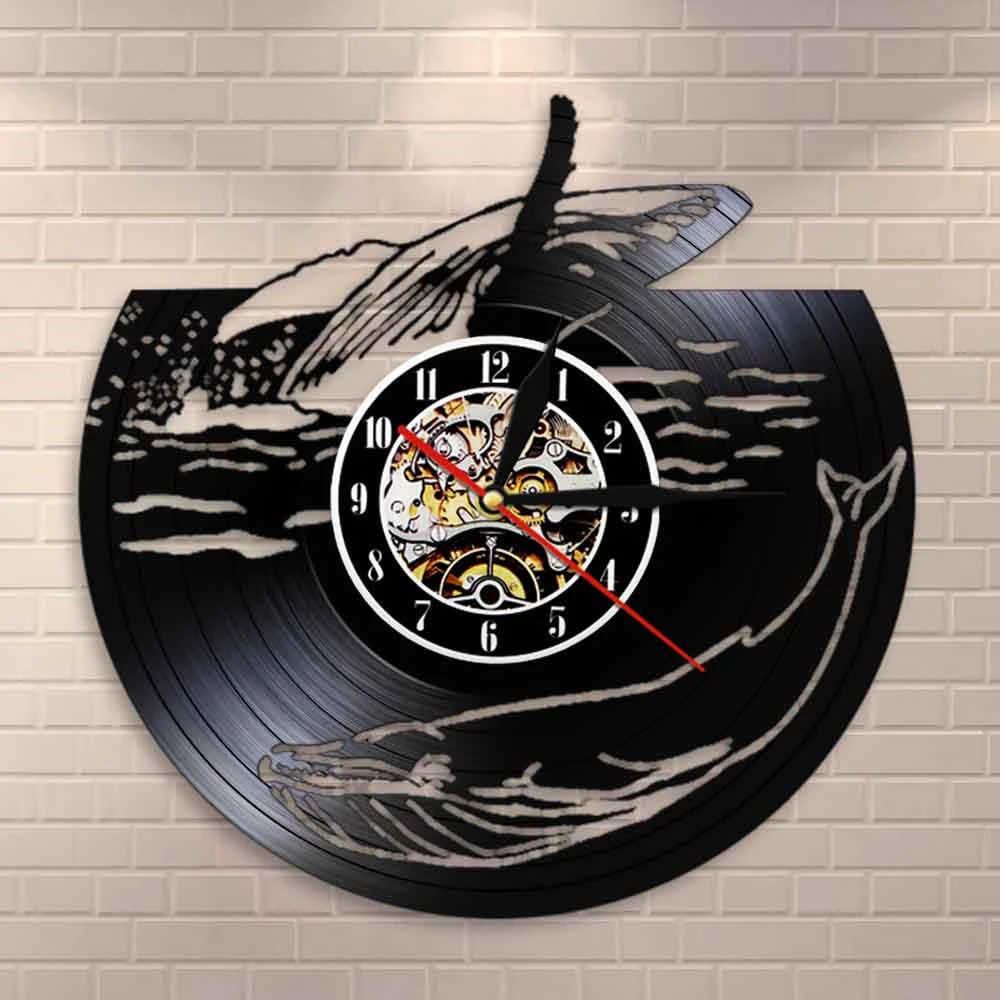 Whale Ocean Animal Vintage Vinyl Record Wall Clock Baby Room Silent Non Ticking Quartz Ocean Theme Decorative Whales Wall Clock Wall Clocks Aliexpress