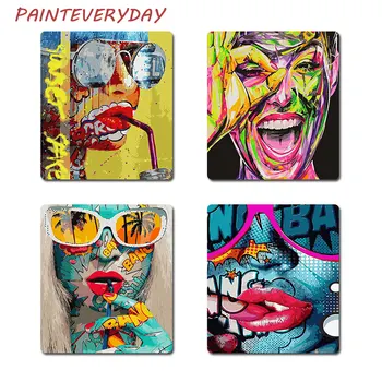 

PaintEveryday Oil Numbers Paintings DIY Abstract Human Artistic Art Coloring Paint By Numbers Home Decoration Creative Gift
