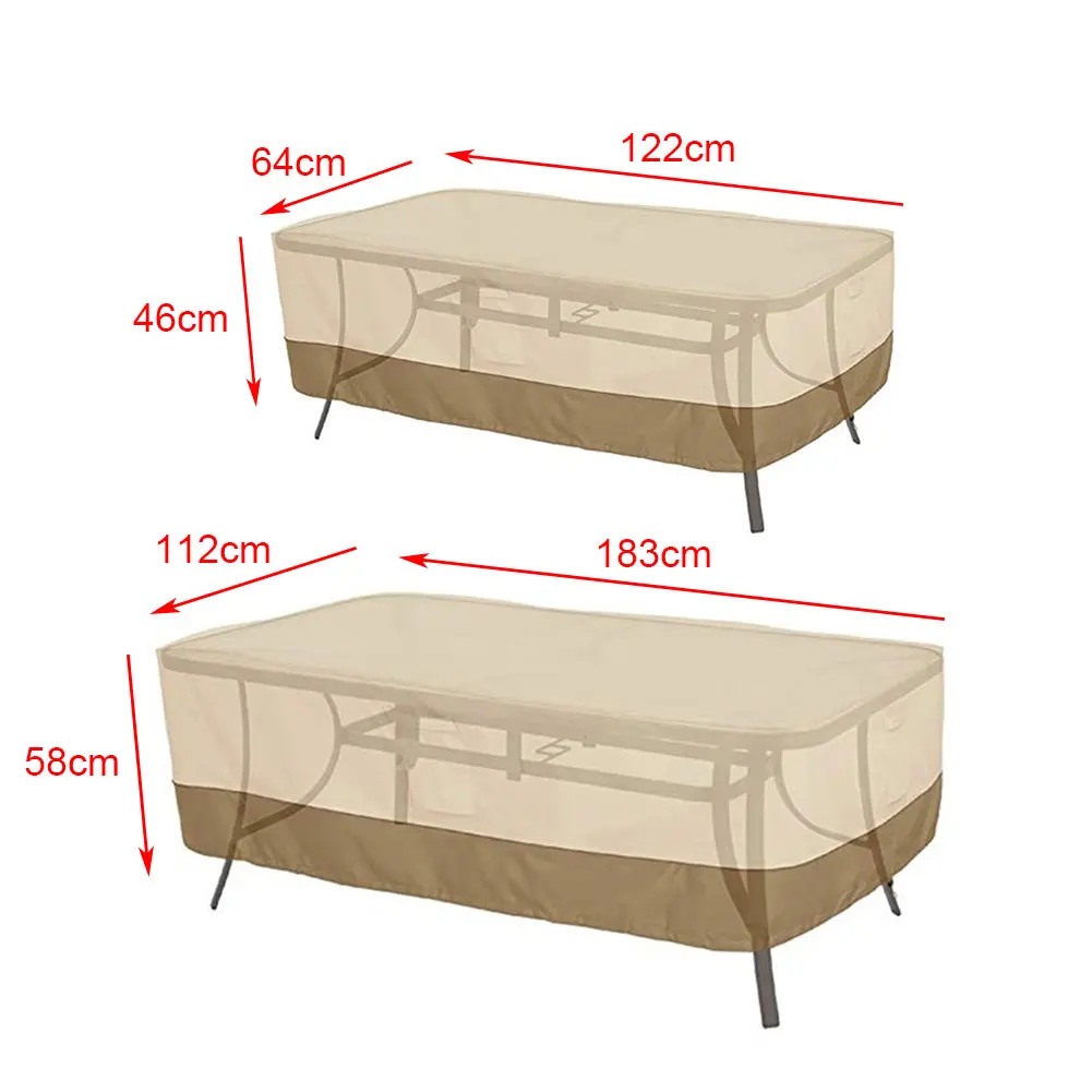 Мебель прямоугольная прочная защита от ультрафиолетовых лучей защитная с вентиляционными отверстиями Пылезащитная крышка стола Регулируемая водонепроницаемая ткань Оксфорд