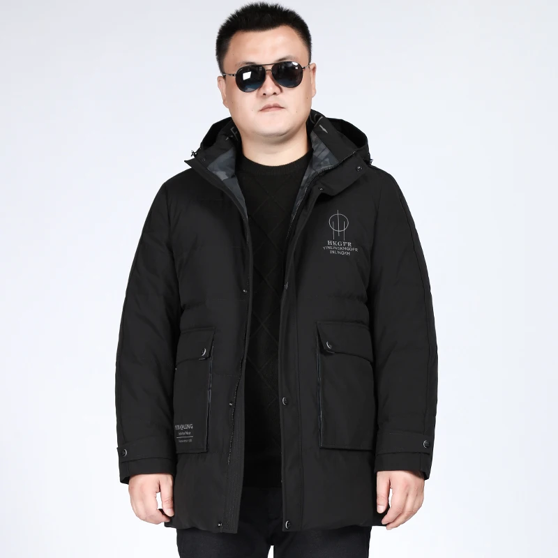 Черный 10XL 8XL 6XL 5XL зимняя куртка для мужчин s качество тепловое плотное пальто Зимняя черная Парка мужская теплая верхняя одежда белая утка Dow куртка для мужчин - Цвет: Черный