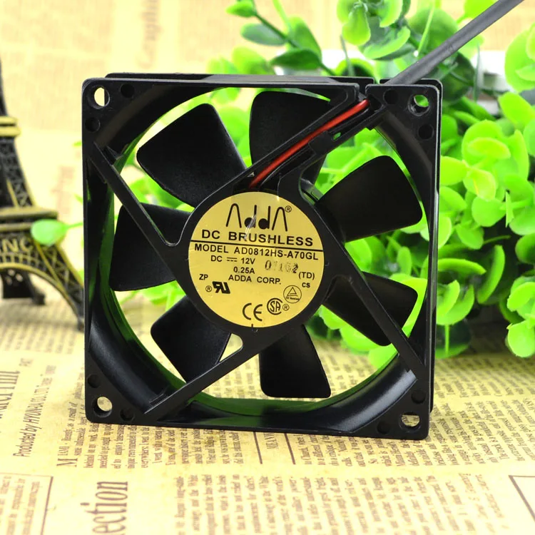 Новый 8025 DC12V 0.25A AD0812HS-A70GL защиты электродвигателя Вентилятор охлаждения |
