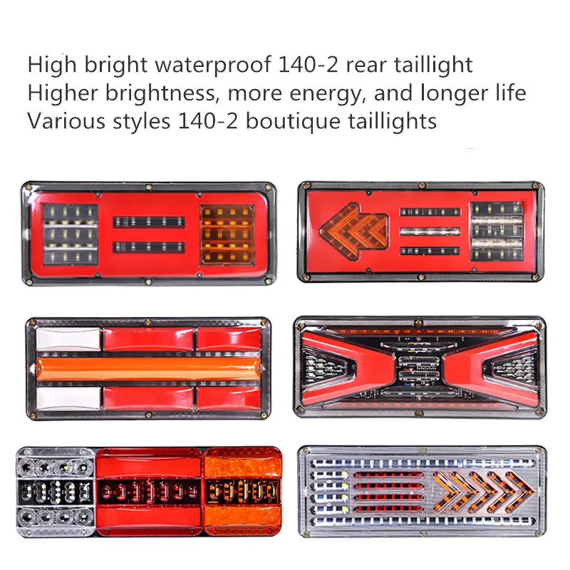 

12V/24V LED Tail Light Trailer Truck Highlight Waterproof Warning Light Flow Signal Light Parking Brake Reversing Traffic Light