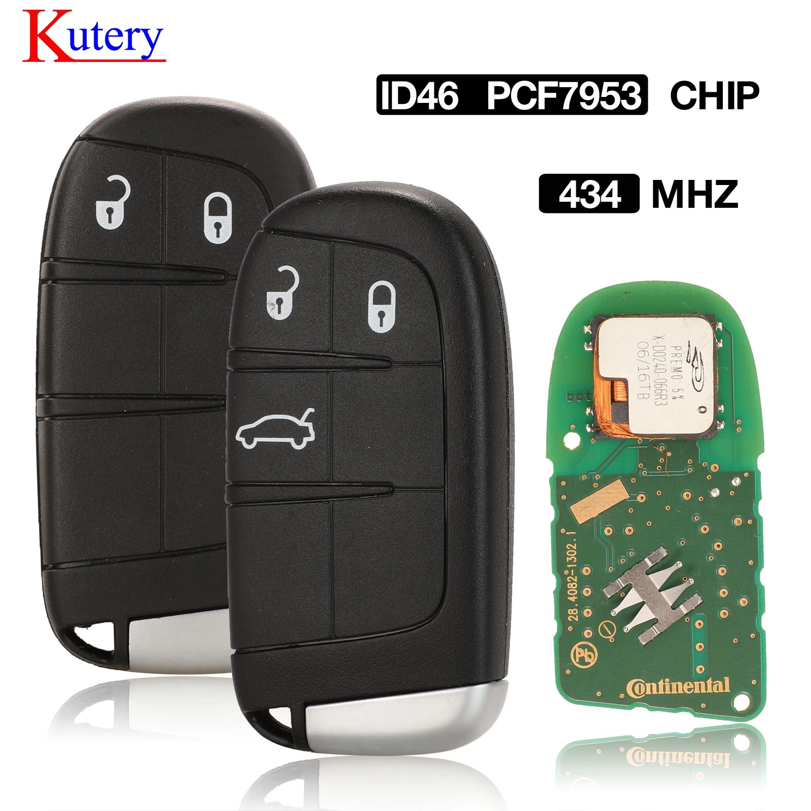 Смарт-ключ kutery 3 кнопки 433 МГц ID46 PCF7953 чип для Fiat Ottimo Freemont пульт дистанционного