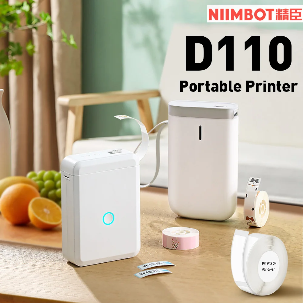 Принтер для этикеток NIIMBOT D110 Bluetooth термопринтер портативный принтер Niimbot D11 рулон