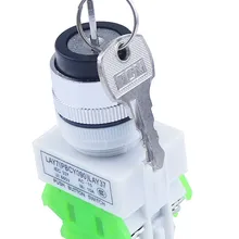 LAY37 AC 380V 10A DPST 2 положения 3 положения поворотный селектор ключ замок переключатель 2no LAY7