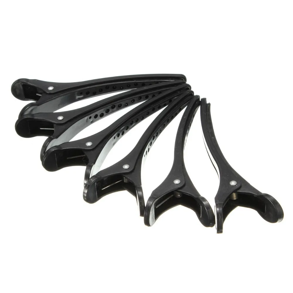 

Pro 6Pcs/Set Hairdressing Clips Pins 12cm Long Salon Section Plastic Hairpins Hairclips Cutting Styling Tools
