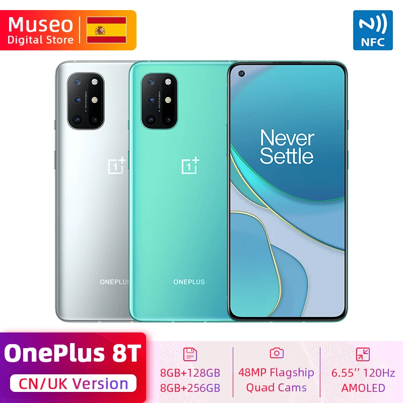 New Global ROM OnePlus 8T 8 T Smartphone Snapdragon 865 5G 6.55'' 120Hz Fluid Display 48MP Quad Camera Warp Charge 65 NFC|Cellphones| - AliExpress