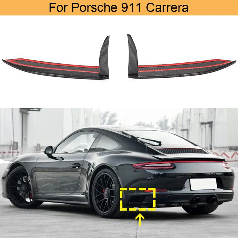 

Car Rear Bumper Splitters for Porsche 911 Carrera 4 GTS 3.0T 2017 - 2020 Rear Bumper Splitters Diffuser Spoiler Carbon Fiber