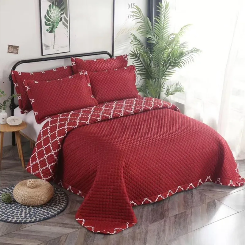 colour 4 Комплект постельного белья из 3 предметов, фиолетовый светильник, покрывало в белую полоску, Хлопковое одеяло, саржевое одеяло, наволочки - Цвет: colour 4