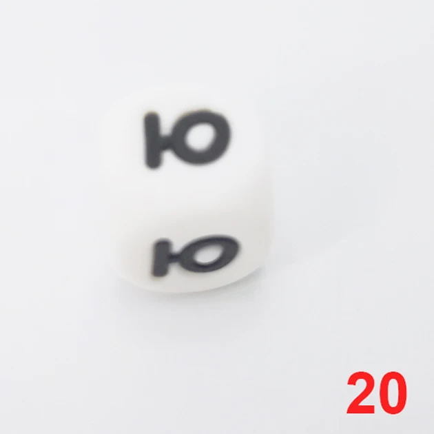 10pcs RU letter 20 10 шт., силиконовые бусины с русскими буквами, 12 мм, алфавитный кубик, бусина без бисероплетения BPA для прорезывания зубов, бусина «сделай сам», именная детская соска, цепочка для прорезывания зубов - Цвет: 10pcs RU letter 20
