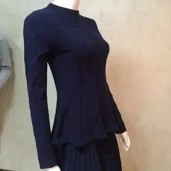 

16 Sweet Waist Lotus Leaf Pendulum Twist Weaving Sweater Knitting Shirt M620 Overskirt M627