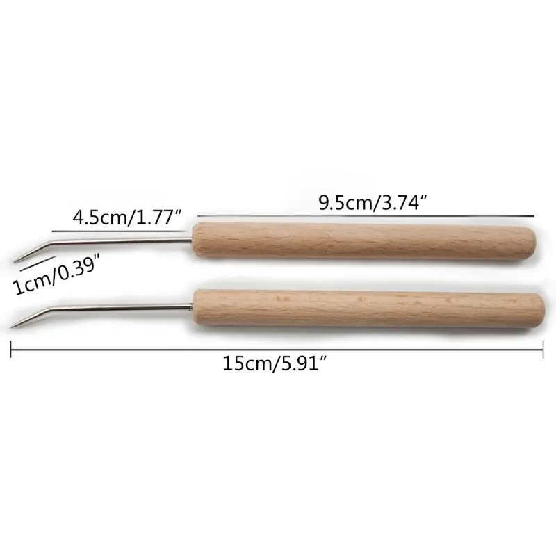 

2Pcs/Set Wooden Knitting Loom Hook Weaving Crafts Making Hat Blankets Scarf Tool Q9QA