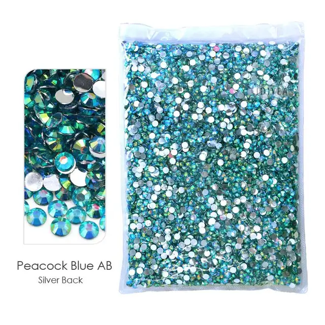 Big Package 2-6mm Mix Sizes Resin Non Hot Fix Rhinestones Bulk Wholesale AB flat back plastic crystals DIY glitters стразы stone Peacock Blue AB