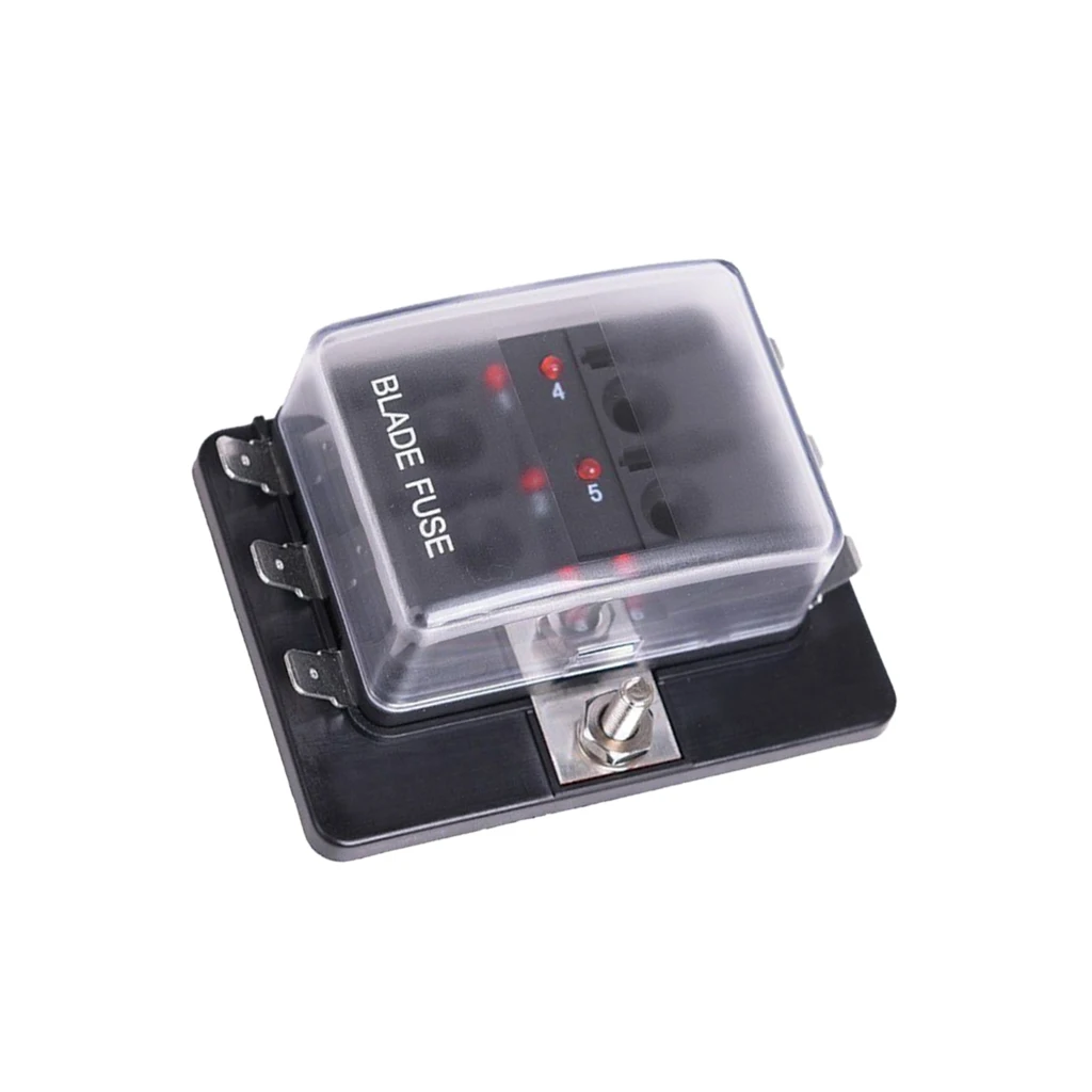 6-Way Car Blade Fuse Box Block Holder ATO/ATC Automobile Marine Boat DC32V