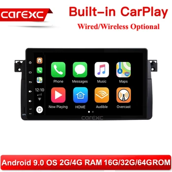 

CarExc 9'' Android 9.0 GPS Navigation System Support Wireless CarPlay Radio Player for BMW E46 M3 Rover 75 MG ZT 316i 318i 320i