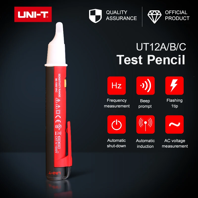 

UT12B/UT12C AC Voltage Detector (220V/110V) Complies with CAT IV 1000V LED indication Auto sensing
