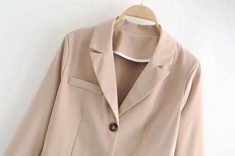 

2019 Fashion Suit Collar Long Sleeve Single-Breasted Solid Color Slim Fit Slimming Short Suit Jacket Women's