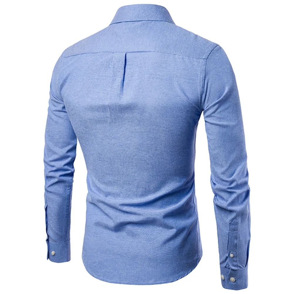 Осенняя тонкая уличная футболка с v-образным вырезом, мужские повседневные Топы И Футболки для фитнеса, винтажный синий пуловер с длинным рукавом, мужская рубашка размера плюс