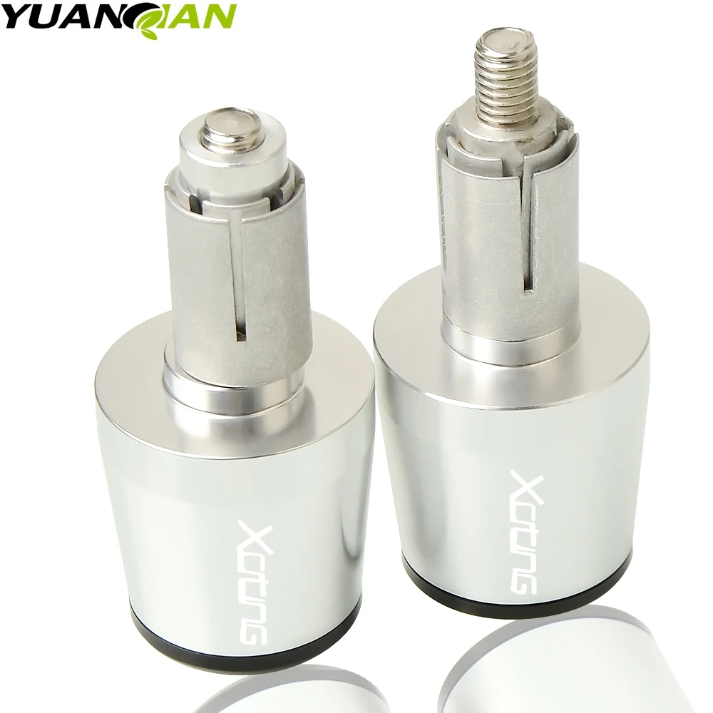Motorcycle Accessories 7/8" 22MM Handlebar Hand Grips Handle Bar End Cap For KYMCO XCITING 250 300 350 400 400S 500 - Цвет: Silver