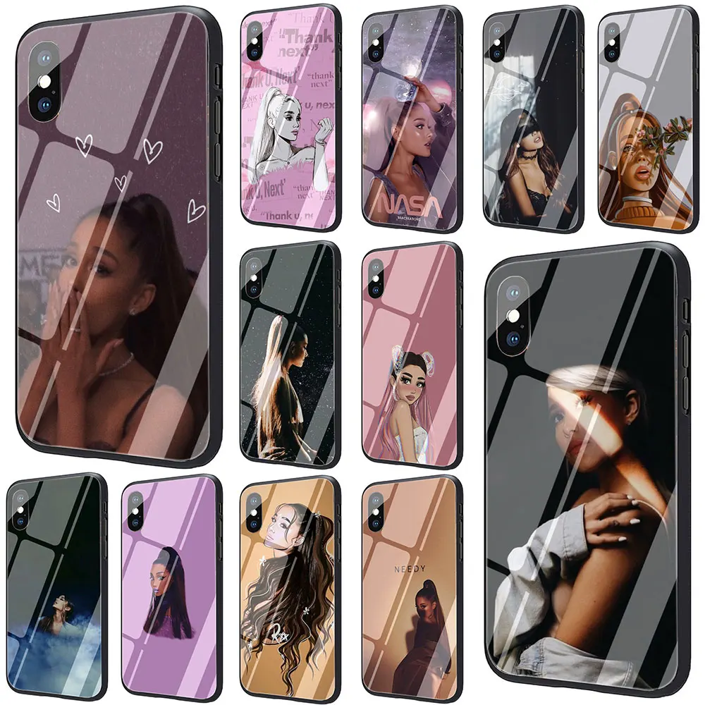 EWAU ariana grande чехол из закаленного стекла для телефона для iphone 5 5s SE 6 6s 7 8 plus X XR XS 11 pro Max