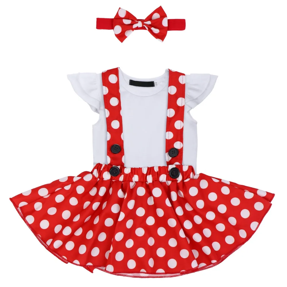 Girl Baby Birthday Clothes Cake Smash Outfit Polka Dot Outfit Cute Minnie Fancy Dress up Baby Girls Clothes Set Photography Prop