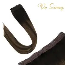 VeSunny, одна штука, накладные волосы на заколках, человеческие волосы, двойной уток, на заколках, для наращивания, Balayage, коричневый,#2/2/6