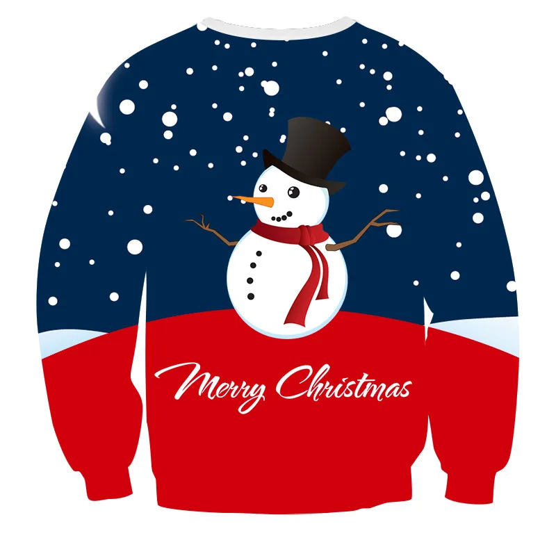 Unisex Men Women Ugly Christmas Sweater Funny Santa Elf Christmas Jumper Pullover Autumn Winter Loose Couple Sweater