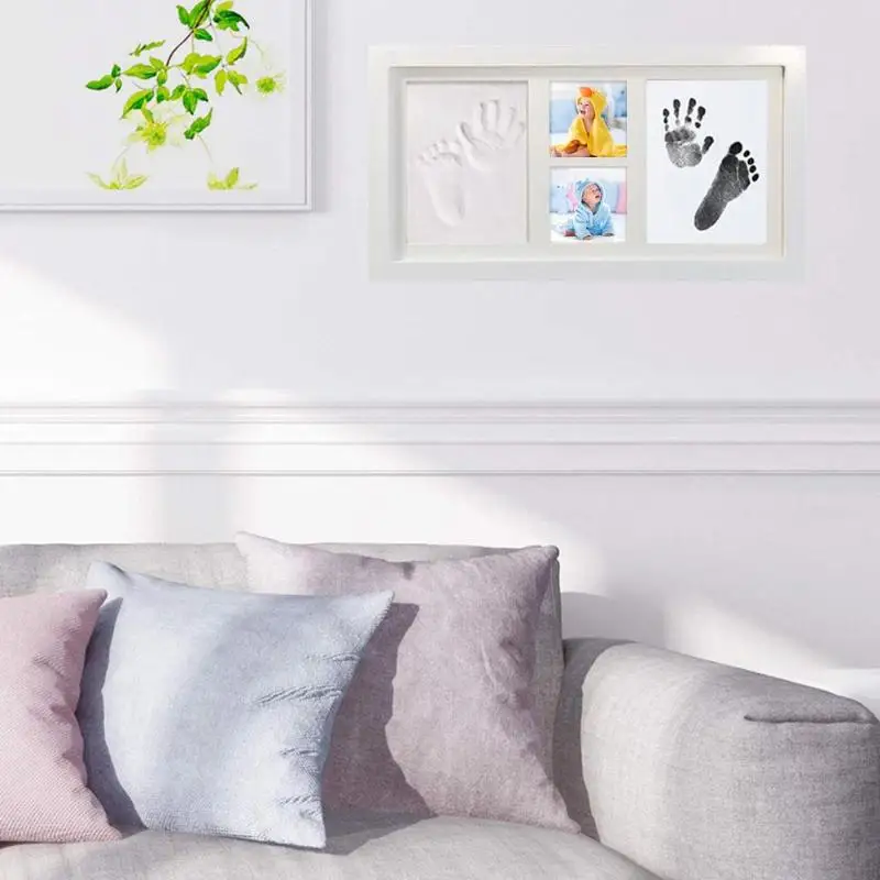 Multifunction Baby Footprint Makers Non-Toxic Babyprints Newborn Baby Handprint Footprint Photo Frame Kit Gift