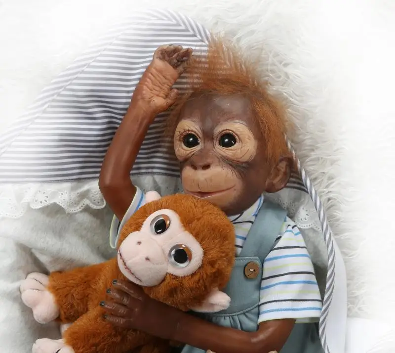 Macaco Кукла reborn baby toys 21 дюйм 52 см хлопок тело силиконовая обезьянка Кукла Реалистичная орангутанг Косплей обезьяны кукла детский подарок