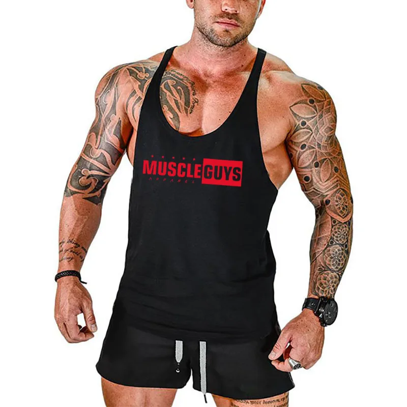 Muscleguys майка для бодибилдинга мужская майка для фитнеса мужская хлопковая майка для мускулистых мужчин рубашка без рукавов