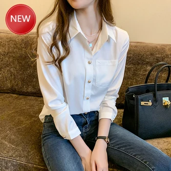 

Shirts For WomenSummer Women's Classic Chiffon Blouse Solid Color Elegant Casual Office Blouses Tops