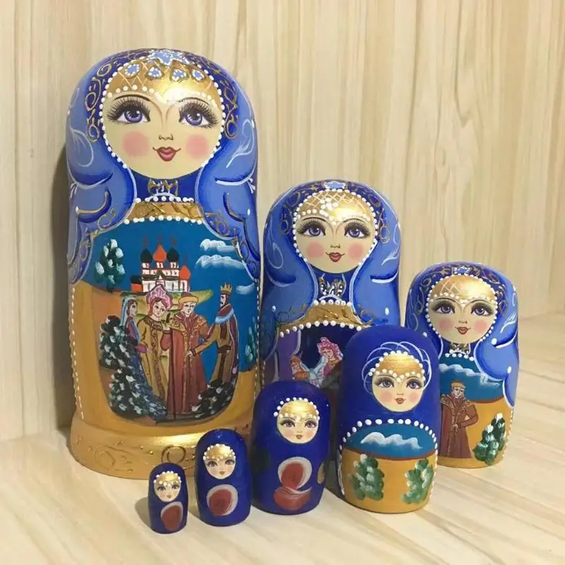 7 шт. русская Matryoshka Матрешка для девочек липа ручная роспись Декор подарок кукла игрушки