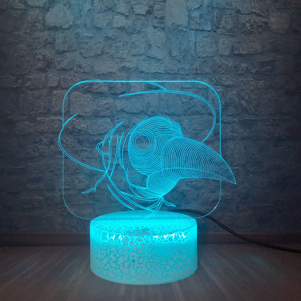 3D Визуальный орел лампа птица 7 цветов ночник USB сенсорный датчик RGB украшение