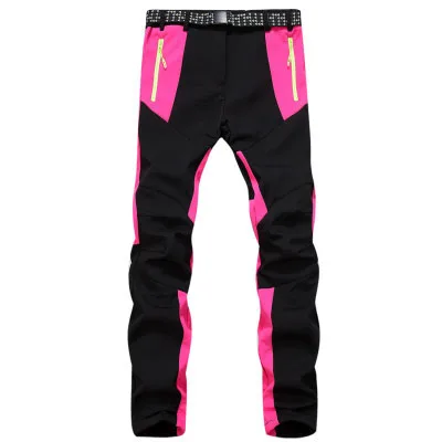 Black And Rose Best Womens Quality Jogger Fleece Lined Trekking Hiking Softshell Pants Sale Factory Stocks - Цвет: Black And Rose