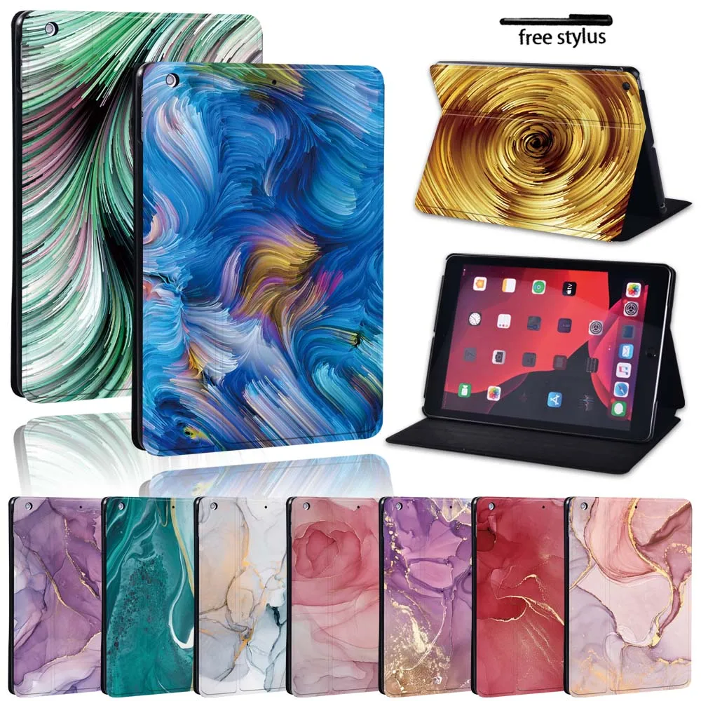 

For Apple IPad 8th 2020 10.2/iPad Mini/ IPad Air/iPad Pro 11/9.7/10.5 inch Tablet Protective Watercolor Leather Stand Cover Case
