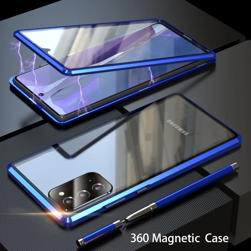 Прозрачный магнитный металлический чехол для Samsung Galaxy Note 10 Lite S21 s20 Fe A50 A51 A70 A71 A72 a42
