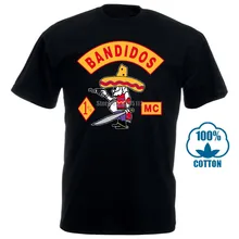 Bandidos Mc поддержка по всему миру Sylb One перцентр Байкер 1% грубой черной футболки 011272