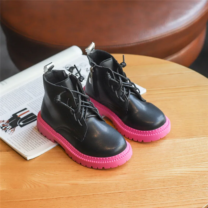 

kids boots for girls boys solid color winter warm shoes Macaron children motorcycle boots 2019 new botte enfant fille botas moto