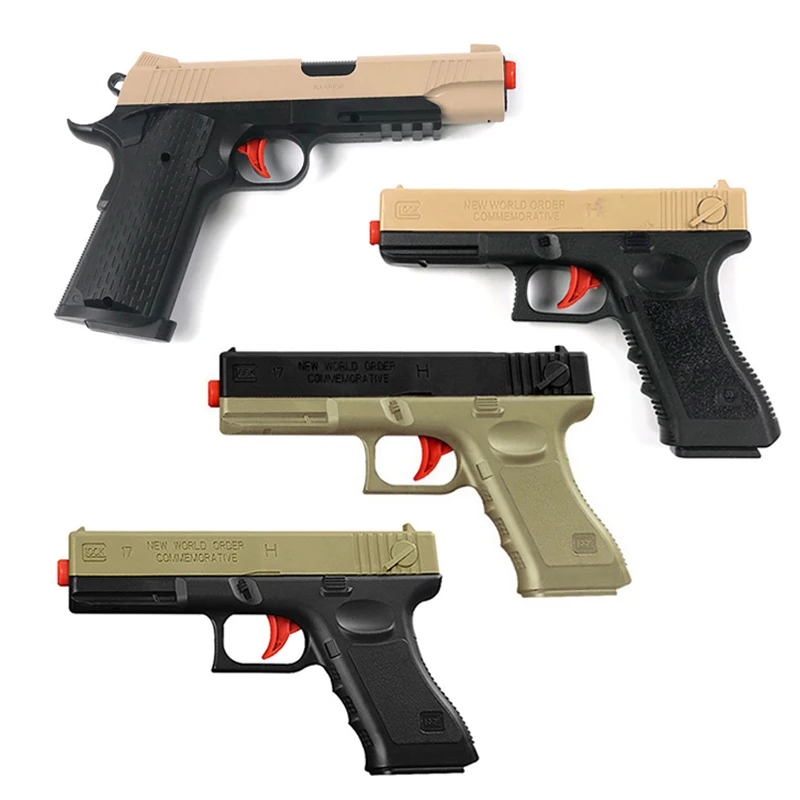 2 шт пластиковый гелевый шариковый пистолет Glock 17 1911 водяные пули игрушки для мальчиков пистолет оружие пистолет аксессуары пистолет кейс для игр на открытом воздухе подарки для детей