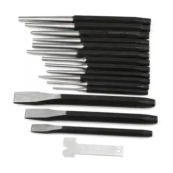 

Wrench Ratcheting Socket Spanner 16Pcs Mechanics Punches and Chisel Set Pin Centre Taper Cold Gauge