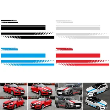 

5Pcs Universal Car stickers Accessories Racing Body Side Stripe Skirt Roof Hood Decal Sticker for Cars Vinyl Bumper Decal