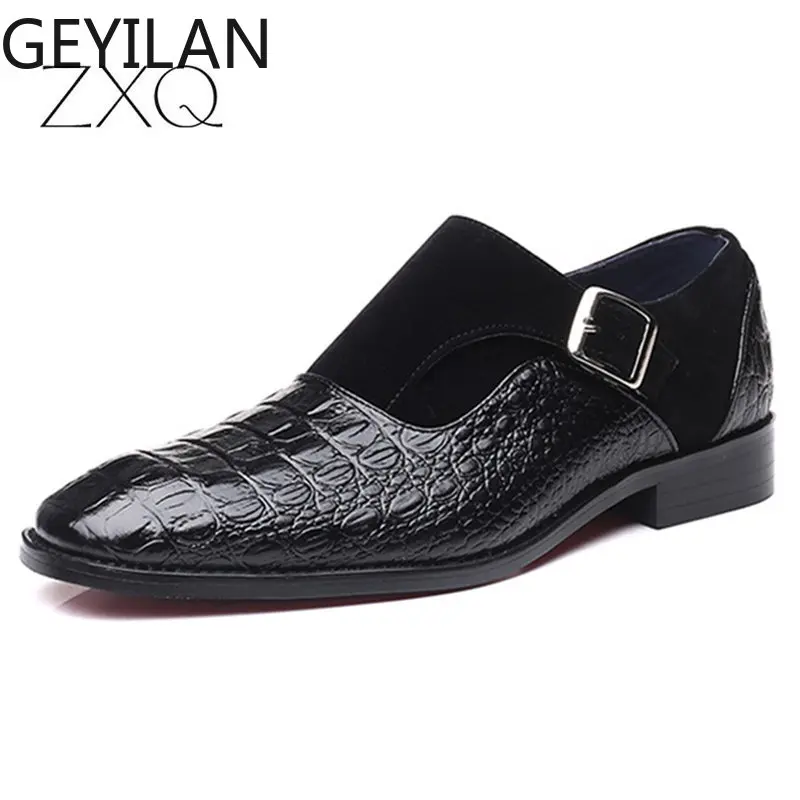 Elegante Italiaanse Ontwerp Mannen Lederen Formele Schoenen Puntschoen Krokodil Patroon Lederen Mannen Trouwjurk Schoenen Gesp Mannen Oxfords Elegante Italiaanse Ontwerp Mannen Lederen Formele Schoenen Puntschoen Krokodil Patroon Lederen Mannen Trouwjurk Schoenen Gesp Mannen Oxfords