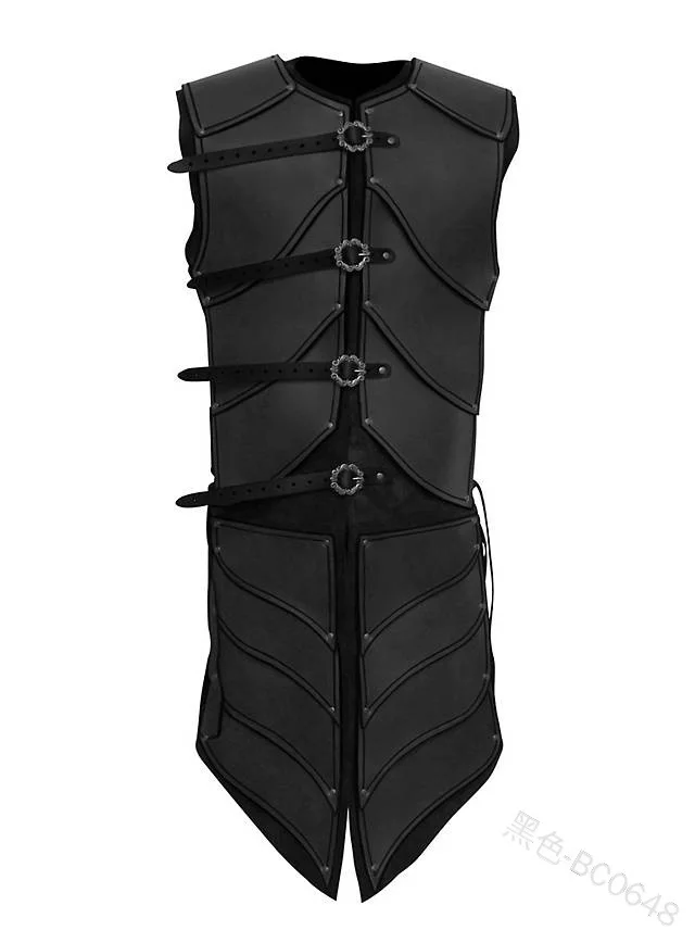 

Adult Mens Leather Vest Armor Medieval War Larp Knight Warrior Costume Armour Roman Archer Tabard Coat Cosplay Tunic Outfit