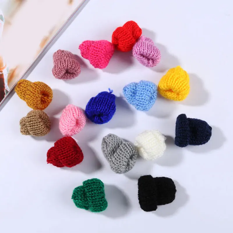 

10Pcs Color Knitting Mini Hats DIY Craft Supplie Headwear Garment Toy Dolls Decor Children Hand Scrapbooking Arts Small Caps