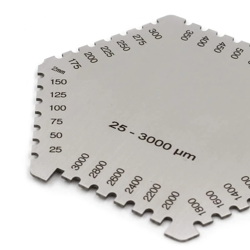 Wet Film Thickness Gauge Stainless Steel Hexagonal Wet Film Comb Paint Thickness Gauge Comb